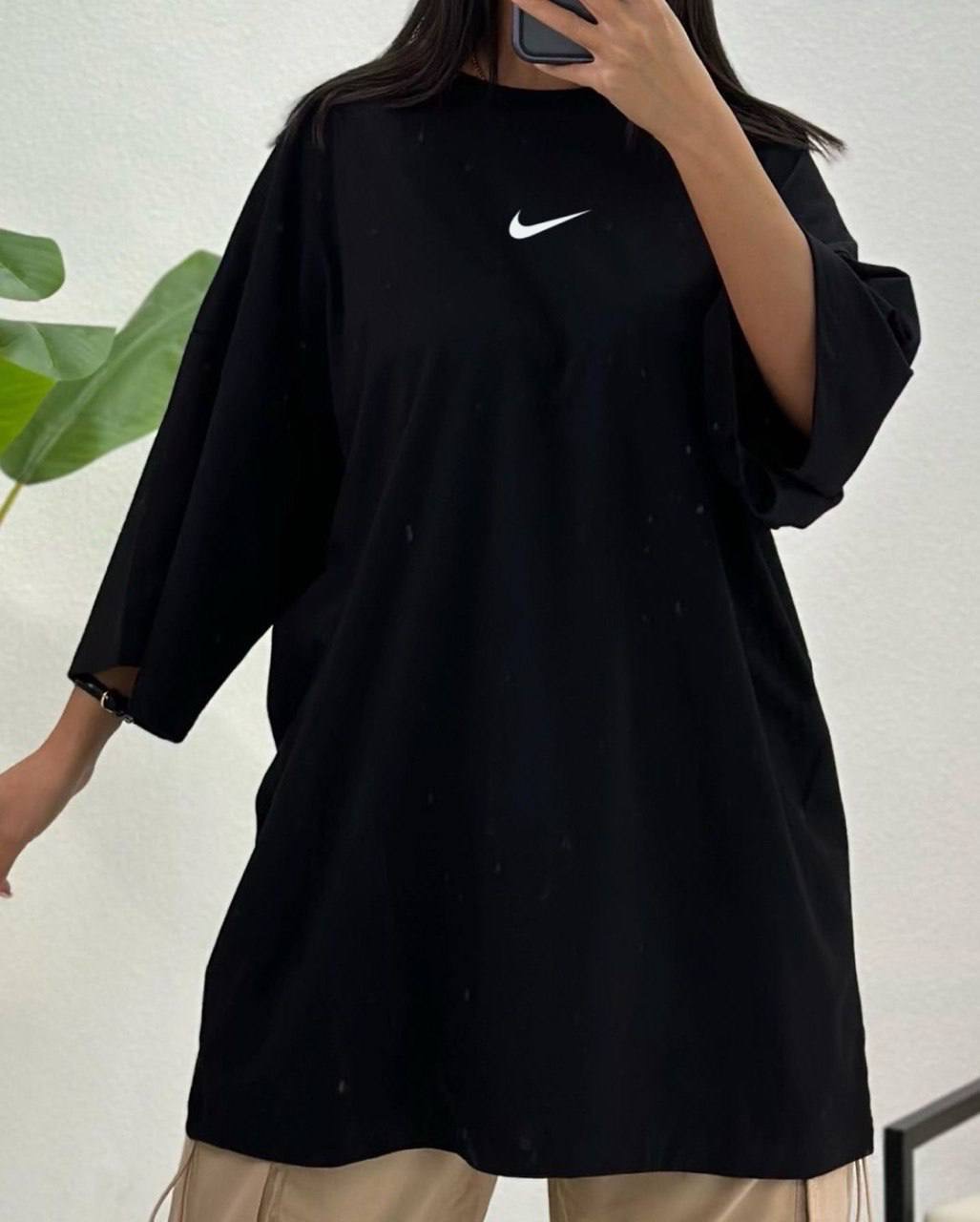 تیشرت زنانه لانگ نایکی رنگ مشکی